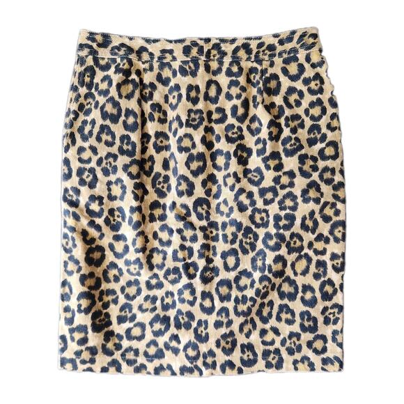 Lauren Ralph Lauren Linen Cotton Button Front Leopard Print Mini Skirt Size 6P - Picture 2 of 8